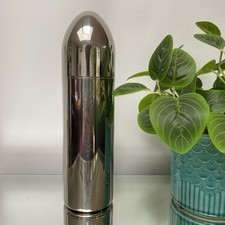 Chrome Stainless Bullet Cocktail Shaker Art Deco Metrokane Bar Christmas