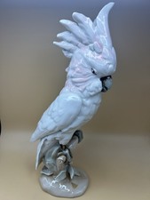 Royal Dux Hand Painted Porcelain Cockatoo Bird Figurine Vintage Czech