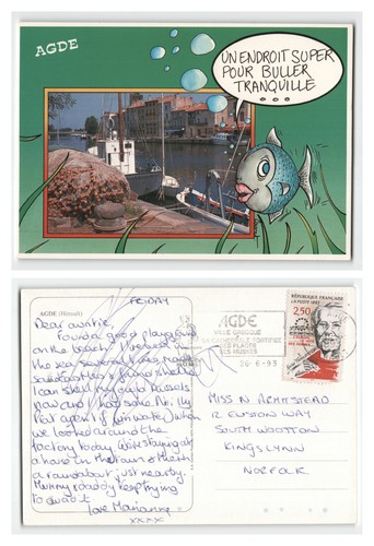Postcard agde france harbour - postcard,