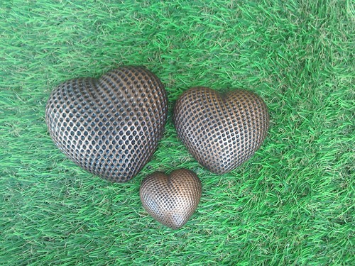 Heart stone garden ornament - garden,