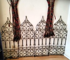 Moroccan Room Divider Screen Wrought Iron Moorish Metal Separator Handmade 