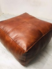 Leather Pouf Ottoman Moroccan