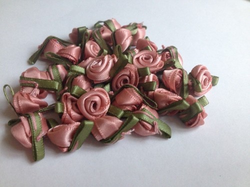 Small mini satin ribbon rose - mini,