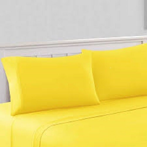 Yellow solid bed sheet - pc,