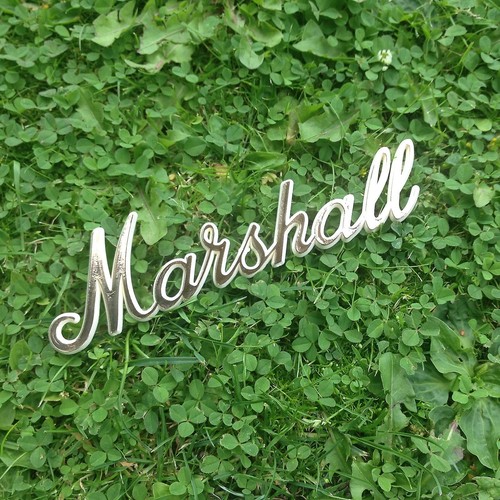 Marshall gold script logo - marshall,