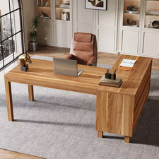 Halseey 59 In. L-Shaped Brown