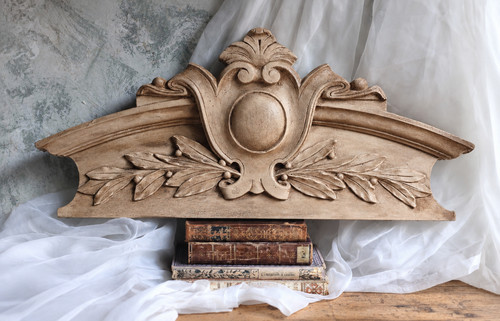 Antique french wooden - wooden, pediment
