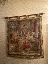 Vintage French Medieval Art Scene Home Decor Wall Hanging Tapestry 60x36 cm
