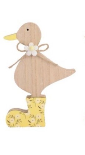 Wooden duck with wellies - duck,