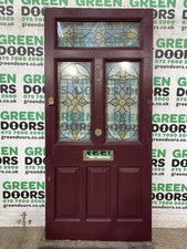 1930s EDWARDIAN LEADED DOOR