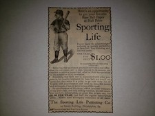Sporting Life Baseball Newspaper 1900 Advertisement Ad RARE!