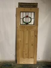 ASG 25 ( 28 1/4 X 76 ) Old Original  1930's Stained Glass Internal Pine Door