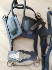 ANTIQUE HEAVY HORSE BRIDLE.JOHN THOMAS MAKER CARDIGAN. FOR DECORATION PURPOSES.