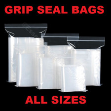 GRIP SEAL BAGS CLEAR SELF RESEALABLE POLYTHENE POLY PLASTIC ZIP LOCK ALL SIZES