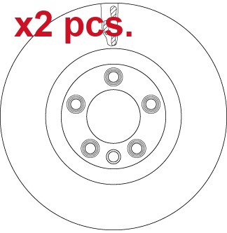 Pcs front brake disc - x2,