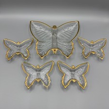 1960s Glass Butterfly Dishes