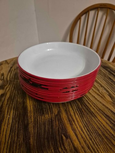 Enamel red rice - red, bowl