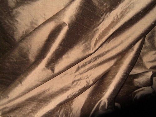 Brown shot silk slub dupion - silk,