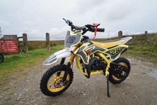 Mini Dirt Bike 2 Stroke Petrol Yellow X Beast Motorsport Twin Exhaust OFF ROAD