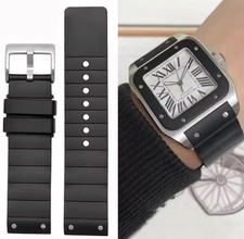 Black Rubber Strap for Cartier