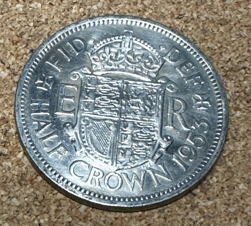 Half crown coin - half,