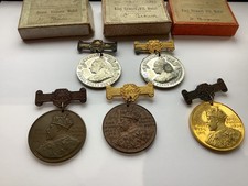 School Board for London Attendance Medals - 5 Medals with date bars + 3 boxes