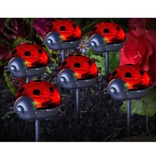 Ladybug Stake Lights 6pk Red
