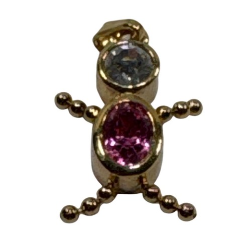 Gold tone child pendant - gold-tone,