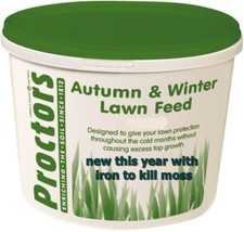 5kg tub of Proctors Autumn & Winter lawn feed and moss killer grass fertiliser