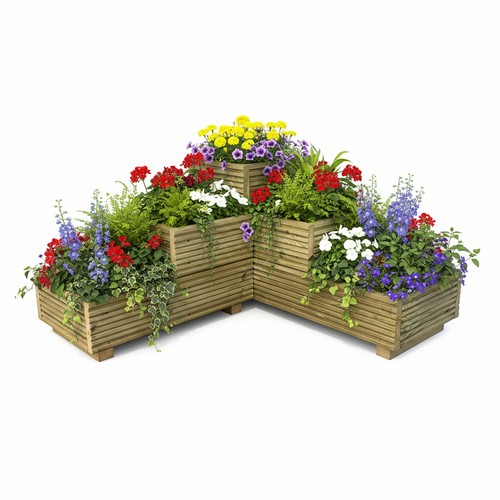 Large tiered corner garden - tiered,