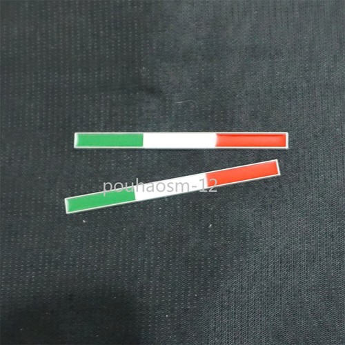 Silver italy flag chrome - 2x,