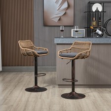 Pair of Modern Swivel Wicker