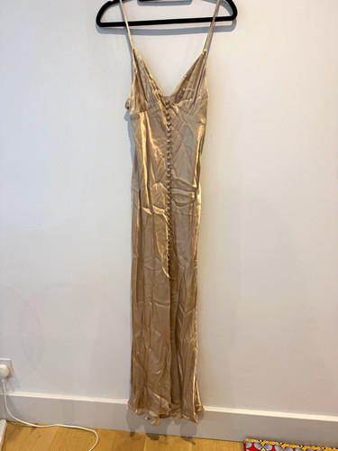 Shona joy gold satin long - gold,