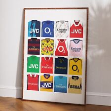 Arsenal Retro Kit History Poster | Football Print A4 A3 A2 A1 A0