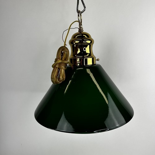 Green cased glass pendant lamp - green,