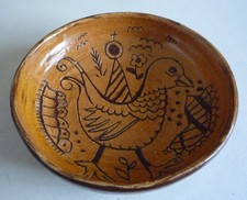 Slipware Pottery Bird Bowl Nursery Bowl ?
