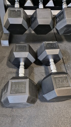 30kg dumbbells rubber - x,