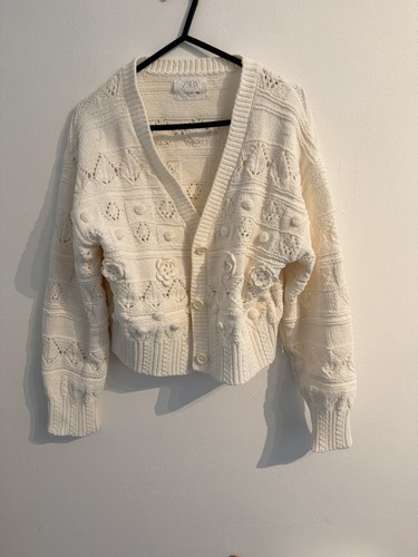 Zara cream crochet - cream, knit