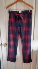 Fat Face Womens PJ Pyjamas Bottoms Size 8 Small Red Blue Check Design Sleepwear