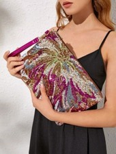 Beautiful Evening Sequin Bag Large Clutch Bag Chic Party Wedding Gift Women's UK