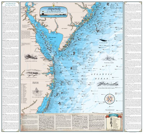 Mid atlantic shipwreck chart - chart,