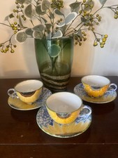 Poole Pottery Vintage  Sunflower.  Three Teacups & Saucers.