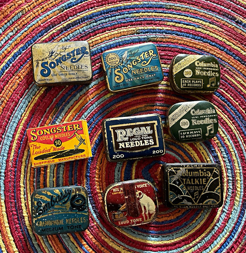 Vintage gramophone needle tins - needle,