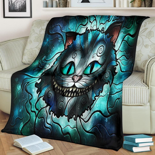 Cheshire cat fleece blanket - cheshire,