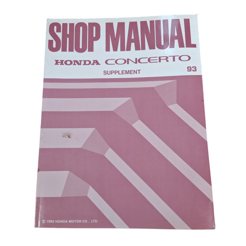 Honda concerto supplement 1993 - supplement,