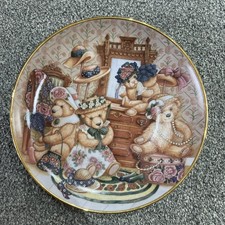Hats Off To Teddy Franklin Mint Limited Edition  Fine Porcelain Teddy Bear Plate