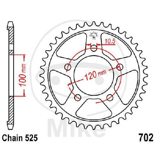 Rear sprocket 43z pitch 525 - jt,