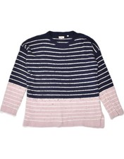 FAT FACE Womens Oversized Crew Neck Jumper Sweater UK 12 Medium Navy Blue TW06