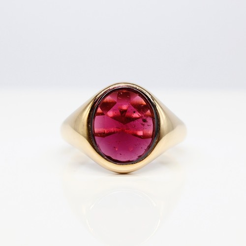 Gents rhodolite garnet signet - rhodolite,