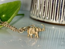 9ct Gold Elephant Charm Pendant, Vintage Hallmarked